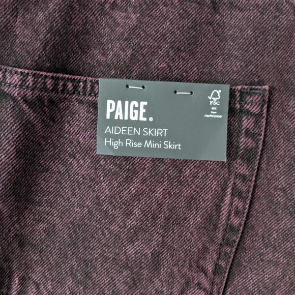 {Paige} Brand New Aideen Denim Skirt in Ruby Acid - Picture 8 of 9